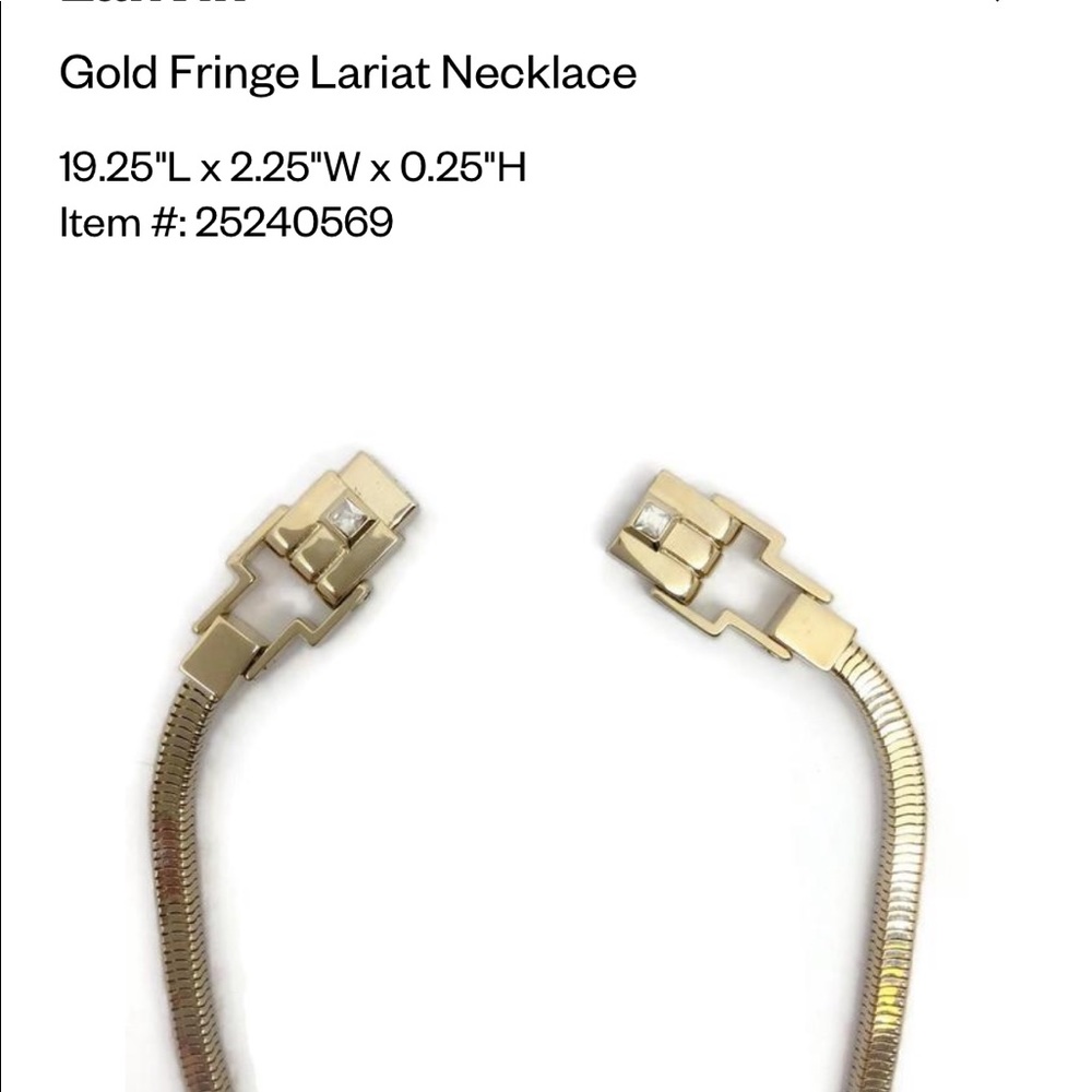 Lanvin Gold fringe Lariat necklace.